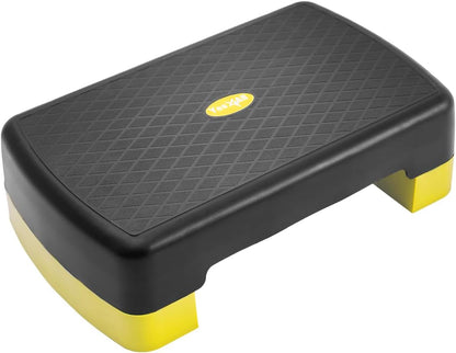18.9" Aerobic Exercise Step Platform with 2 Risers, Adjustable Height Workout Stepper 3" 6" for Home Gym