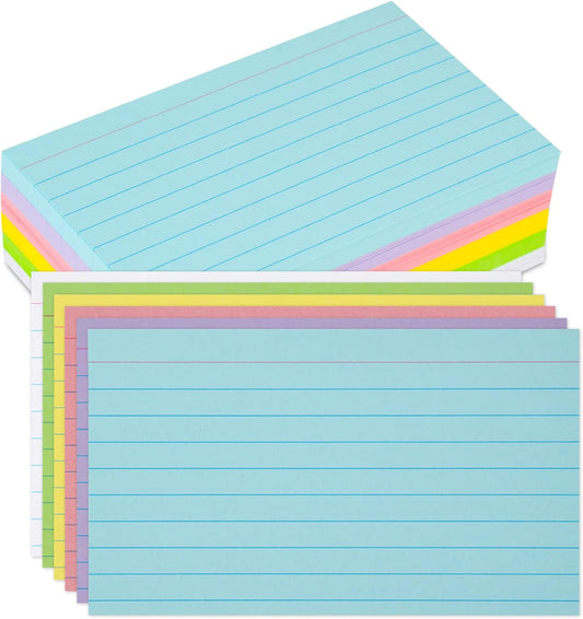 Index Cards 3X5, Ruled Index Cards, Flash Cards for Studying, Colored Index Cards, Note Cards, Study Cards, 210 Pcs Lined Colored Index Flashcards for Office and School Suplplies