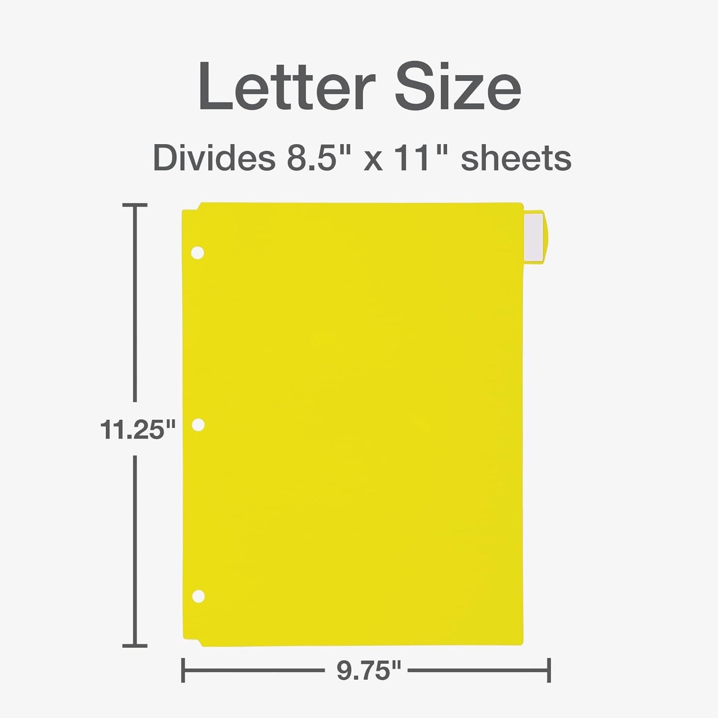 Plastic Binder Dividers for 3 Ring Binder, 8 Tab, Multicolor Tabs, 3 Hole Punched, Letter Size, 6 Sets (89601)