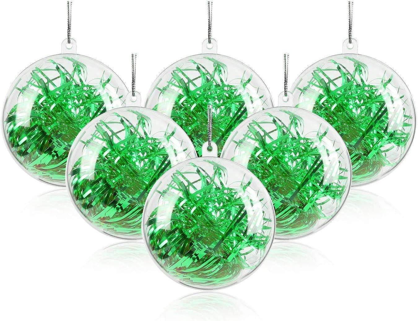 20Pcs Clear Plastic Fillable Ornament, Christmas Decorations Tree Ball, DIY Craft Ball, for Christmas Eve, New Years, Wedding Party Home Decor Bath Bomb(1.96"/50Mm)