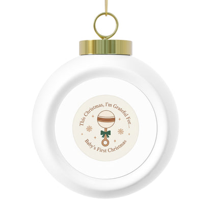 Christmas Ball Ornament - Baby's First Christmas