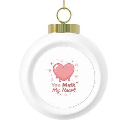 Christmas Ball Ornament You Melt My Heart Ceramic Holiday Keepsake