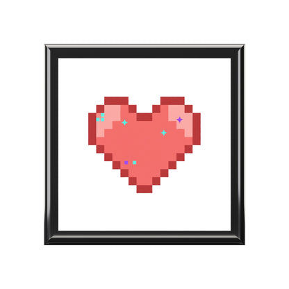 8-Bit Pixel Heart Retro | Jewelry Box for Rings & Earrings | Valentine, Galentine’s & Gamer Gift | Y2K Aesthetic