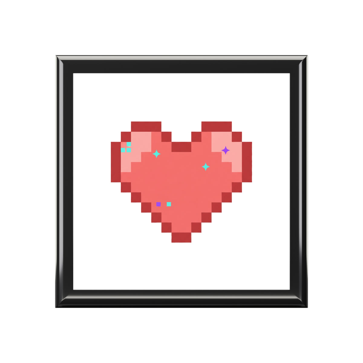 8-Bit Pixel Heart Retro | Jewelry Box for Rings & Earrings | Valentine, Galentine’s & Gamer Gift | Y2K Aesthetic