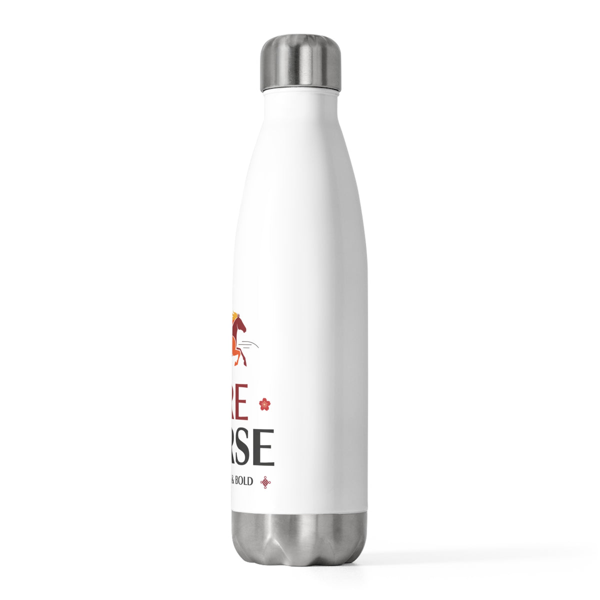 Fire Horse Lunar New Year 2026 | 20oz Insulated Stainless Tumbler Bottle | Family & Teacher CNY Gift | Red Gold Paper Cut Style