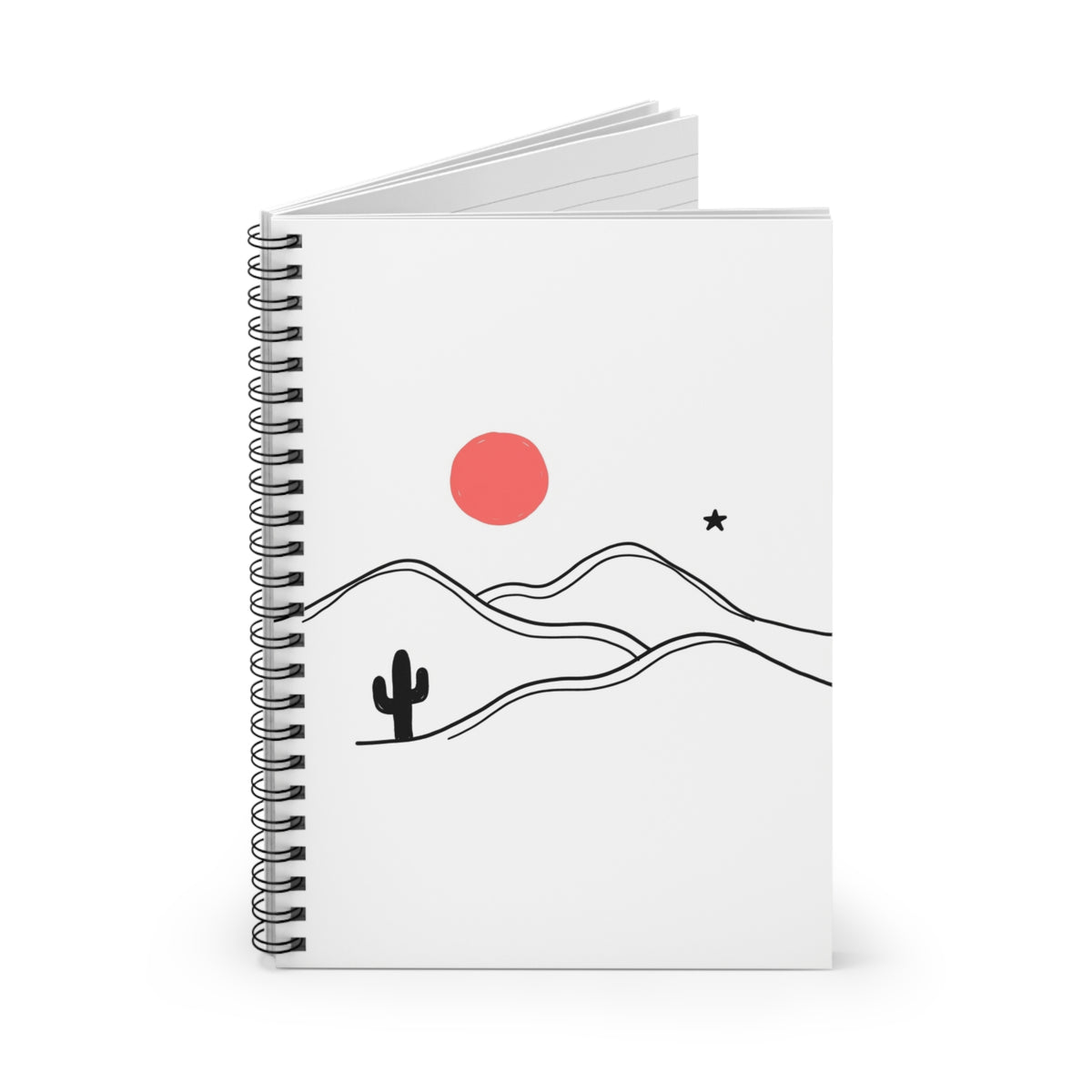 Desert Hills Doodle | Spiral Journal Notebook for Notes & Sketches | Back to School Gift for Students & Bookworms | Irony Boho