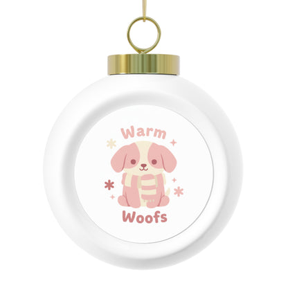 Christmas Ball Ornament - Warm Woofs Dog Holiday Design