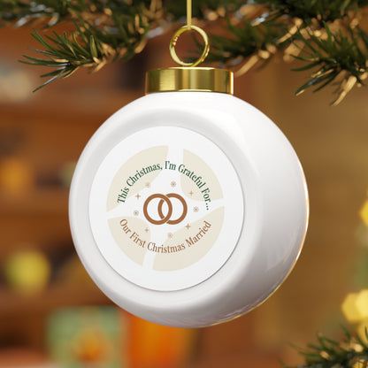 Ceramic Christmas Ornament - Our First Christmas Married