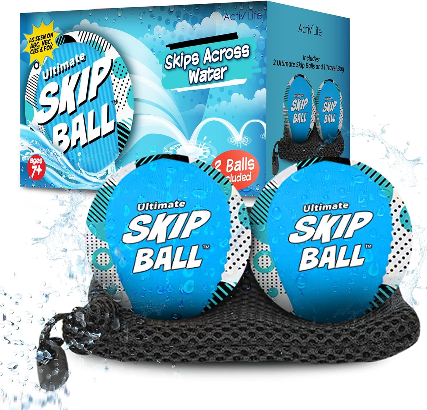 the Ultimate Skip Ball – Water Bouncing Ball (2 Pack) Create Lasting Memories with Your Friends & Family at the Beach, Lake or Pool - Great for All Ages