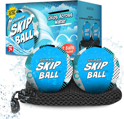 the Ultimate Skip Ball – Water Bouncing Ball (2 Pack) Create Lasting Memories with Your Friends & Family at the Beach, Lake or Pool - Great for All Ages