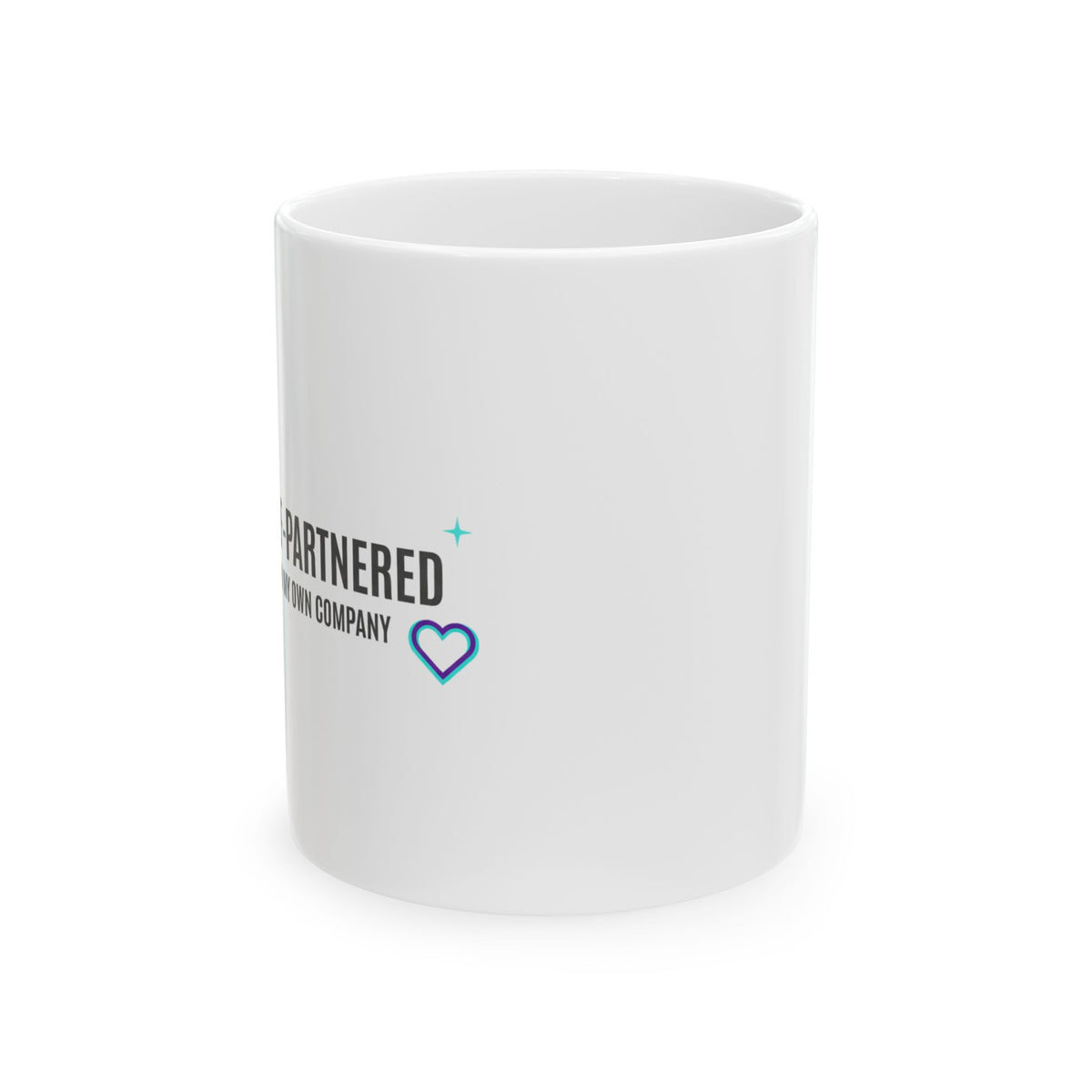 Self-Partnered | 11oz Ceramic Coffee Mug for Singles & Self-Love | Galentine’s, Friend & Family Gift | Modern Minimal Typography