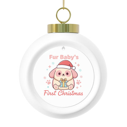 Christmas Ball Ornament - Fur Baby's First Christmas