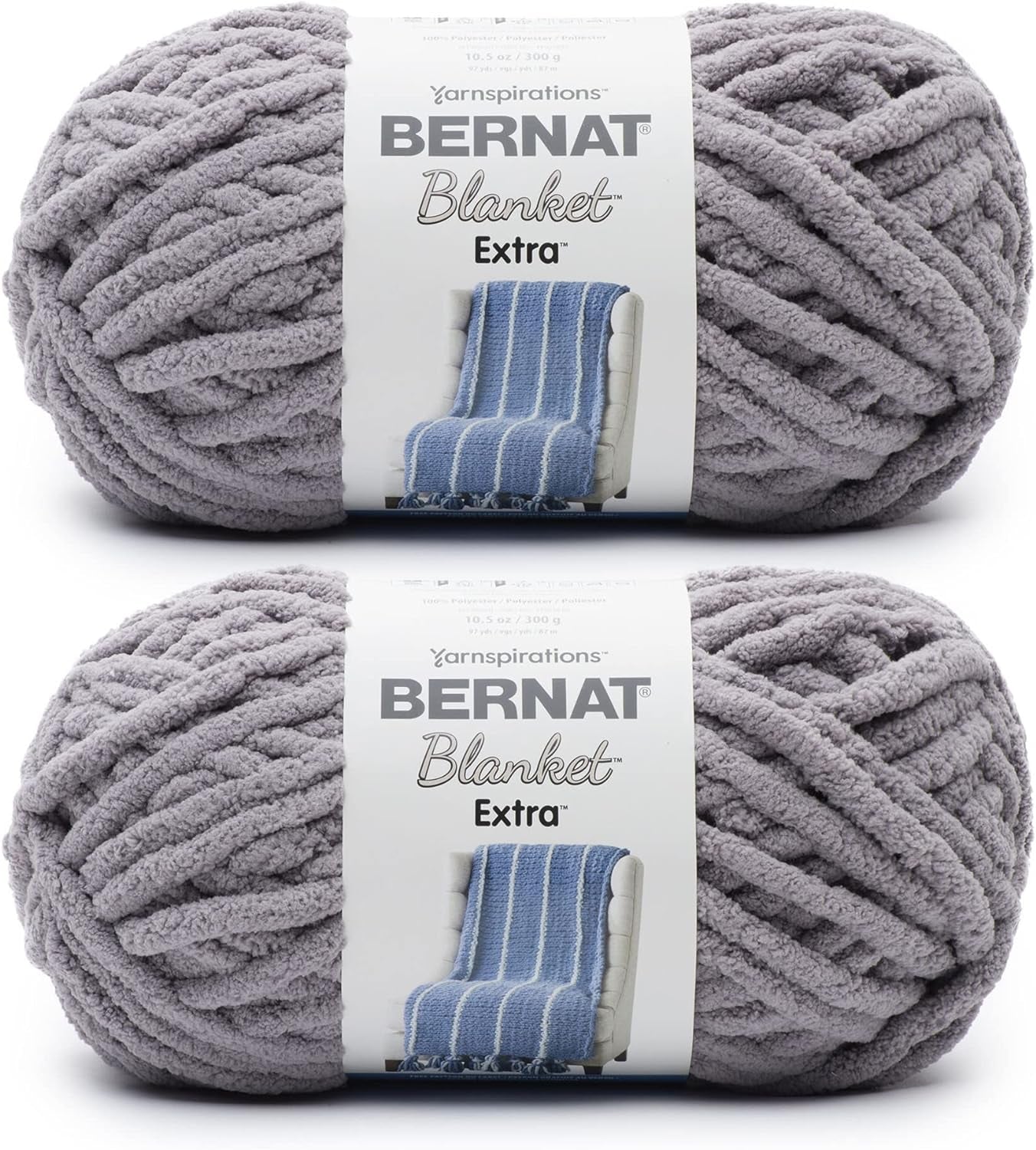 Blanket Extra Chunky Chenile Acrylic Yarn - 2 Pack