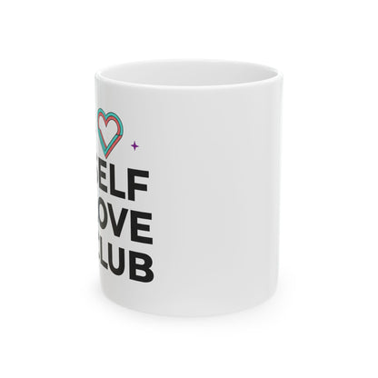 Heart Full, Cup Empty | 11oz Ceramic Coffee Mug for Cozy Sips | Galentine’s & Valentine Gift for Friends | Y2K Minimal Aesthetic