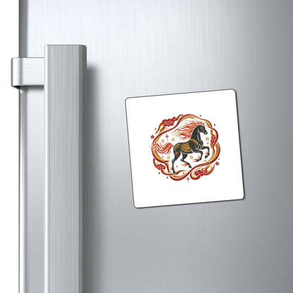 Fire Horse Wind & Flame | Lunar New Year Magnet Set | Family Gift for CNY 2026 | Brushstroke Paper-Cut Style