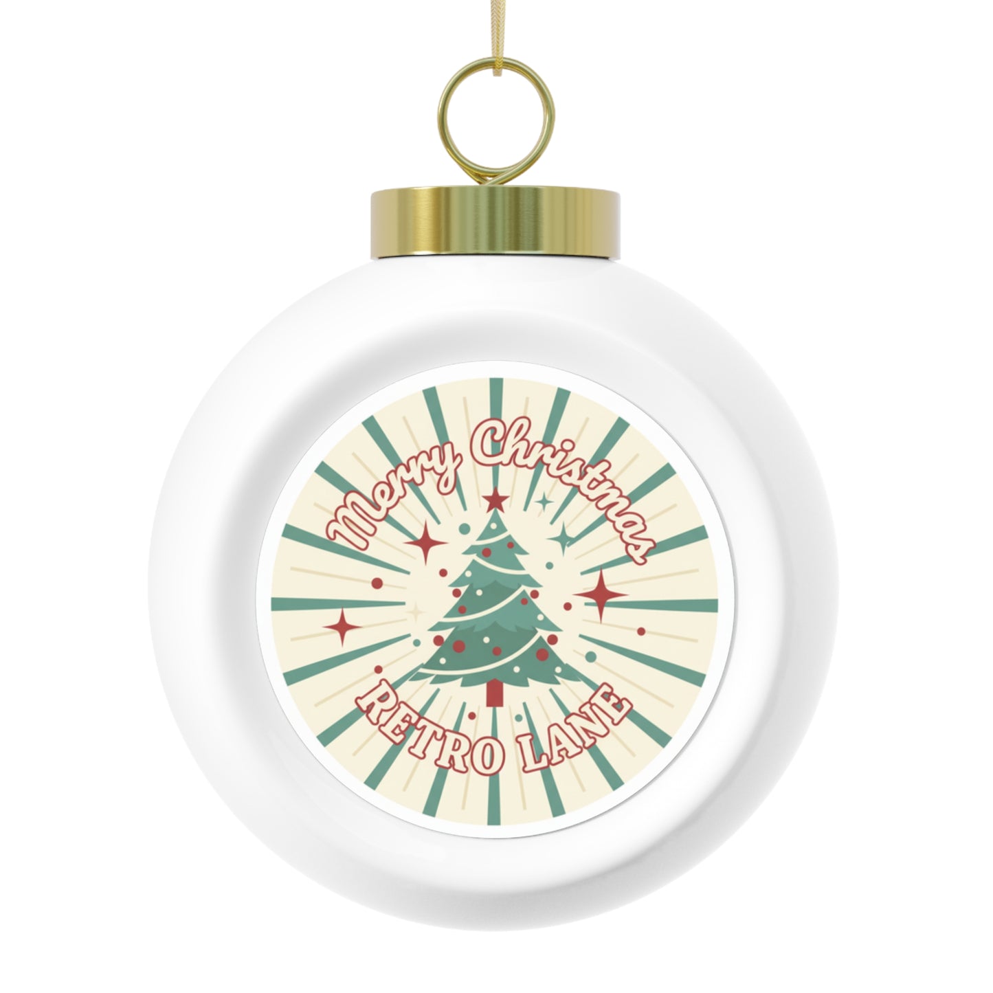 Ceramic Christmas Ball Ornament - Merry Christmas Vintage Script