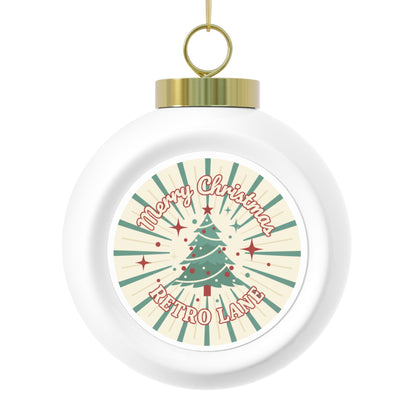 Ceramic Christmas Ball Ornament - Merry Christmas Vintage Script