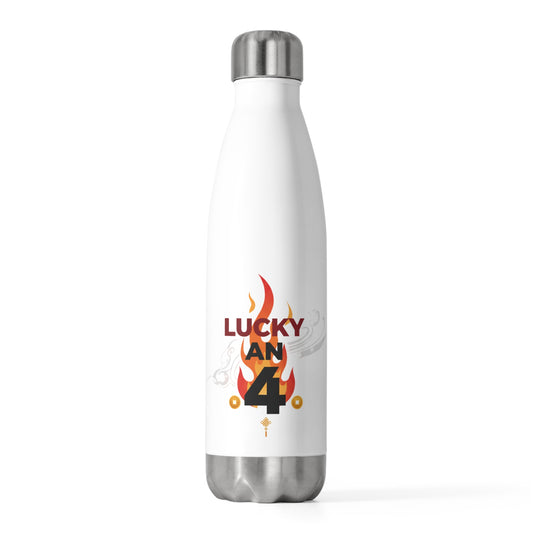 Lucky An Fire Horse Character | 20oz Insulated Tumbler Bottle for Travel | Lunar New Year Gift for Family & Friends | Bold Red Gold Art
