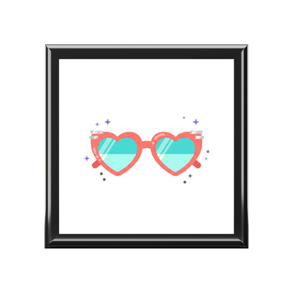 Y2K Heart-Shaped Sunglasses | Jewelry Box for Rings & Trinkets | Valentine & Galentine Gift | Pink Gradient Aesthetic