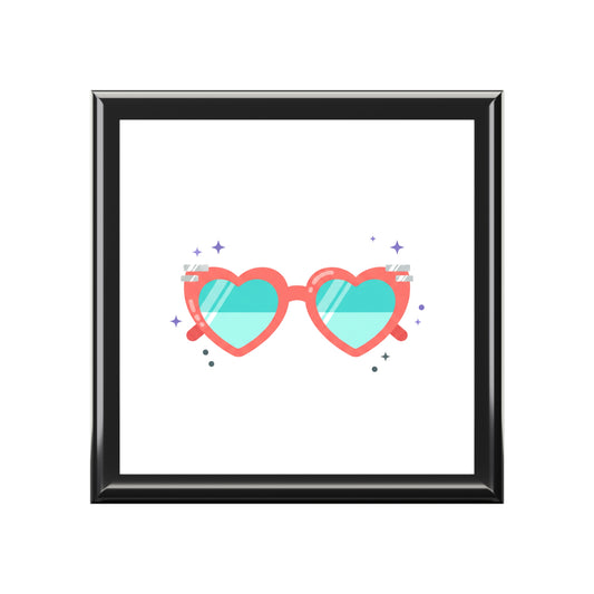 Y2K Heart-Shaped Sunglasses | Jewelry Box for Rings & Trinkets | Valentine & Galentine Gift | Pink Gradient Aesthetic