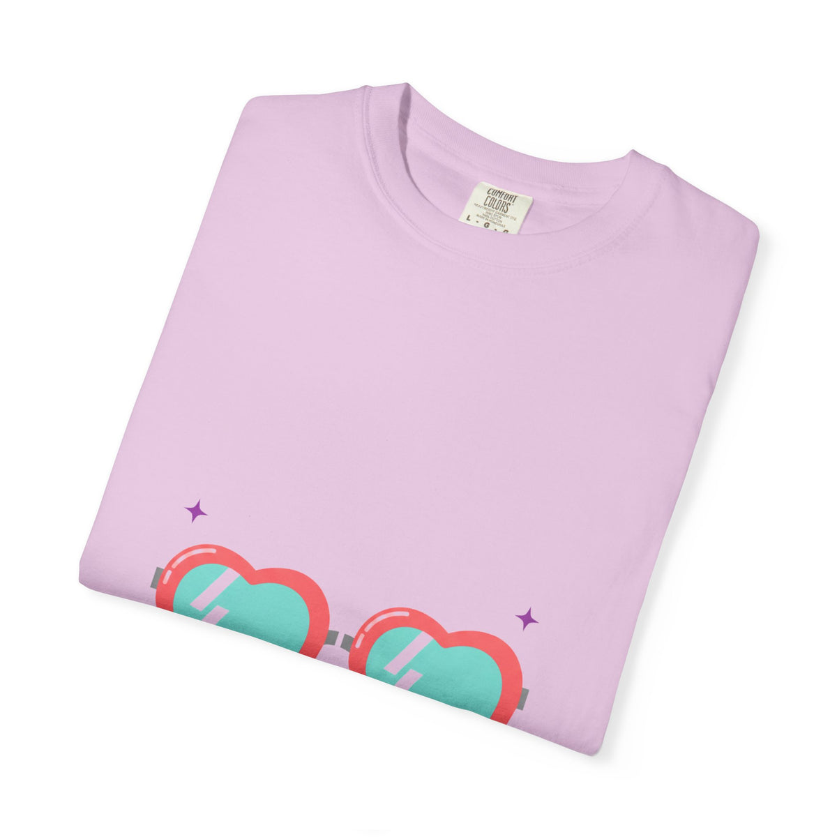 Heart-Shaped Sunglasses Graphic | Unisex Garment-Dyed Tee, Soft Cotton | Valentine & Galentine Gift | Y2K Aesthetic