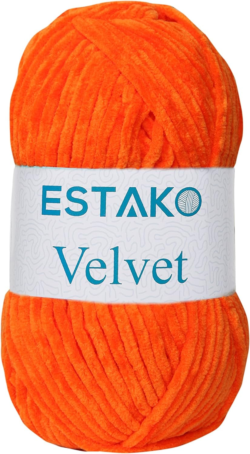 Velvet Chenille Blanket Amigurumi Yarn for Crocheting and Knitting Super Bulky 100 Gr (132 Yds) (1430 - Camel)