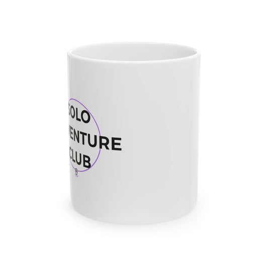 Solo Adventures > Settling | 11oz Ceramic Coffee Mug for Hikers & Dreamers | Galentine’s & Self-Love Gift | Y2K Valentine Aesthetic