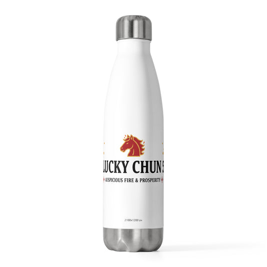 Lucky Chun Horse (Fire Horse 2026) | 20oz Insulated Stainless Steel Tumbler Bottle | Lunar New Year Gift for Family & Teachers | Red Gold