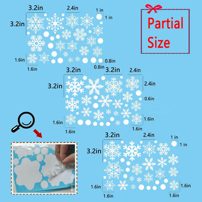 321PCS Snowflake Window Clings for Glass Windows, 9 Sheets Christmas Window Clings for Glass Windows, Winter Window Clings, Xmas Window Clings, Christmas Decorations for Office Clearance Indoor