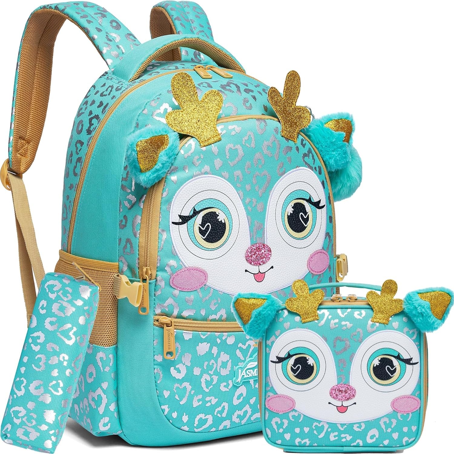 Backpacks for Girls School Backpacks with Lunch Box for Elementary Preschool Students Girls Backpacks Ages 8-10 Kids Travel Backpack 3 in 1 Bookbag Set for Girls