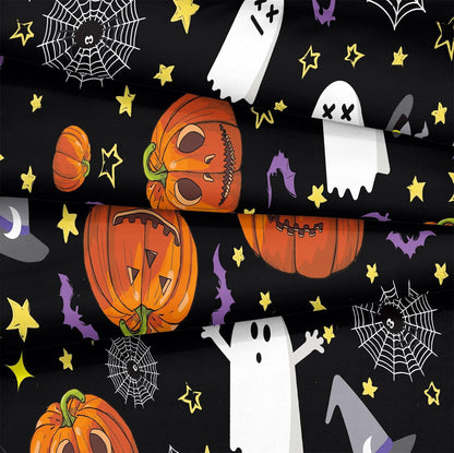 Pumpkin Comforter Set King Size Halloween Comforter Set Girls Boys Kids Cute Orange Pumpkin and White Ghost Printed Design Halloween Bedding Set 4 Pieces Candy and Pumpkin Bedding Sets