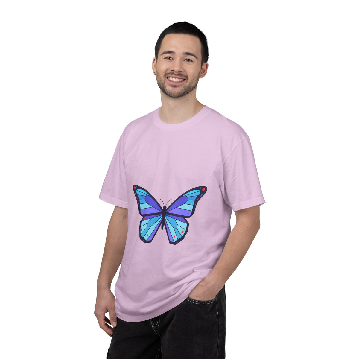 Holographic Butterfly Tee | Garment-Dyed Unisex Comfort Shirt | Valentine & Galentine Gift | Y2K Aesthetic Gradient