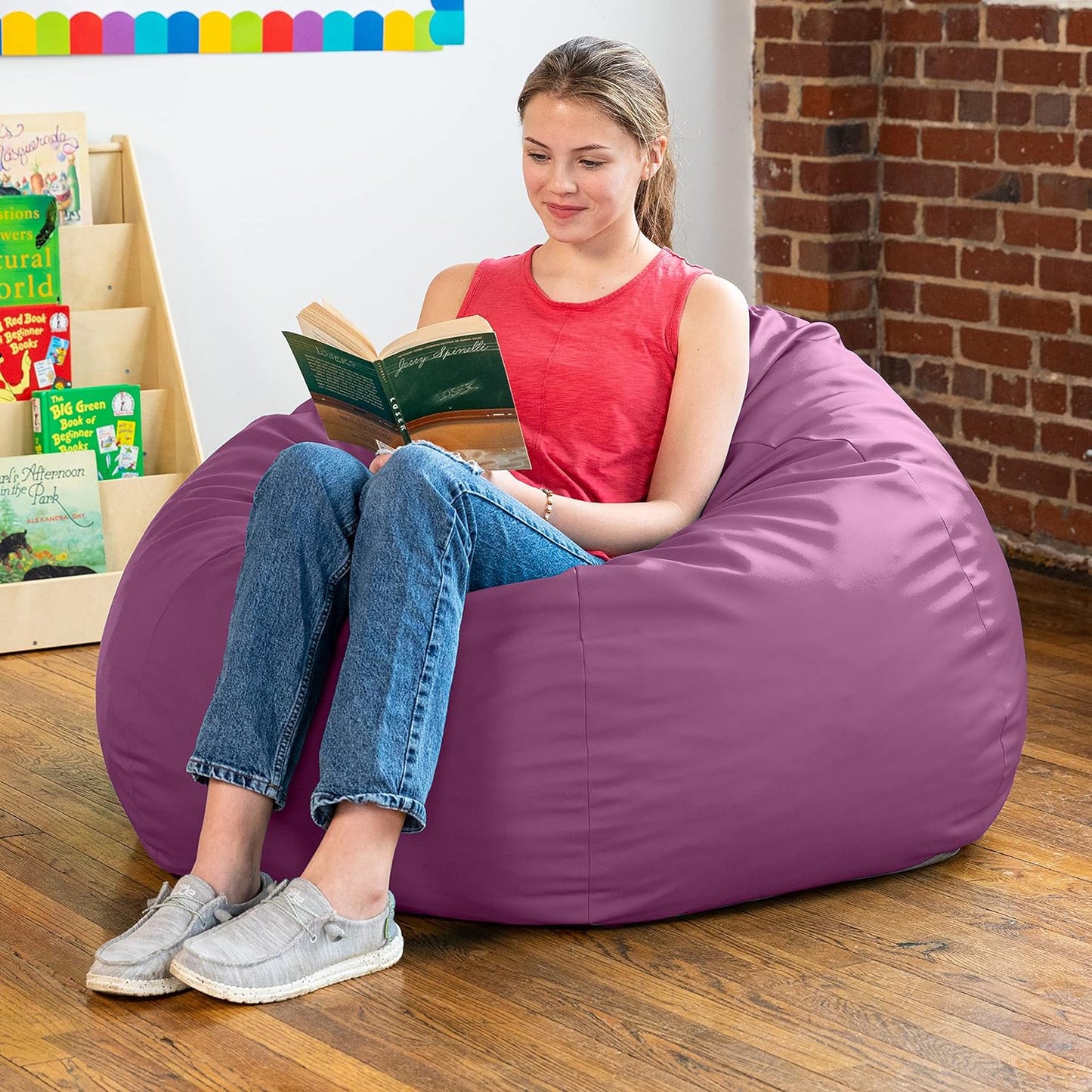 Gumdrop Jr. Kids Bean Bag for Early Childhood & Educational Environments, Premium Vinyl - Turquoise