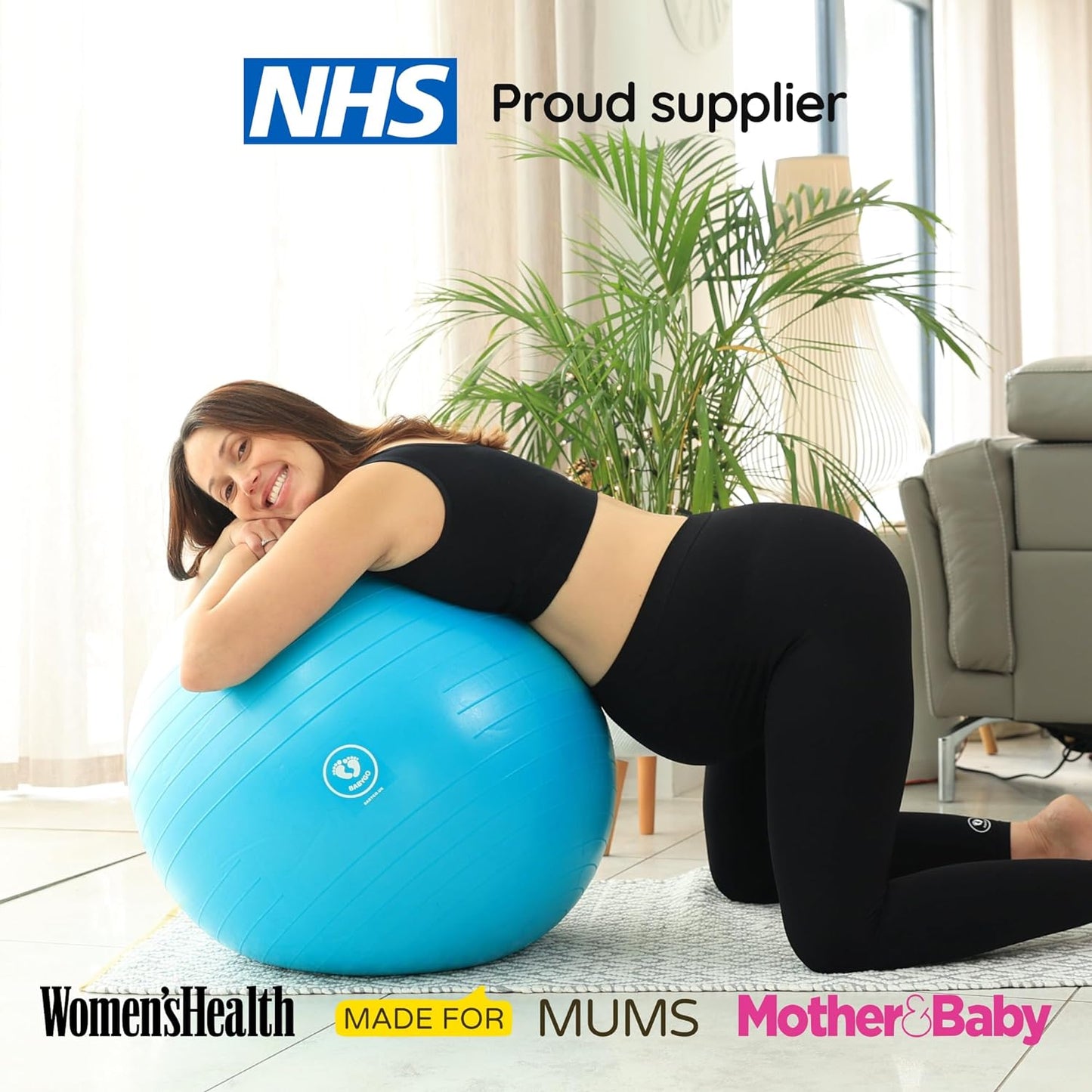 Birthing Ball - Pregnancy Yoga Labor & Exercise Ball & Book Set Trimester Targeting, Maternity Physio, Birth & Recovery Plan Included anti Burst Eco Friendly