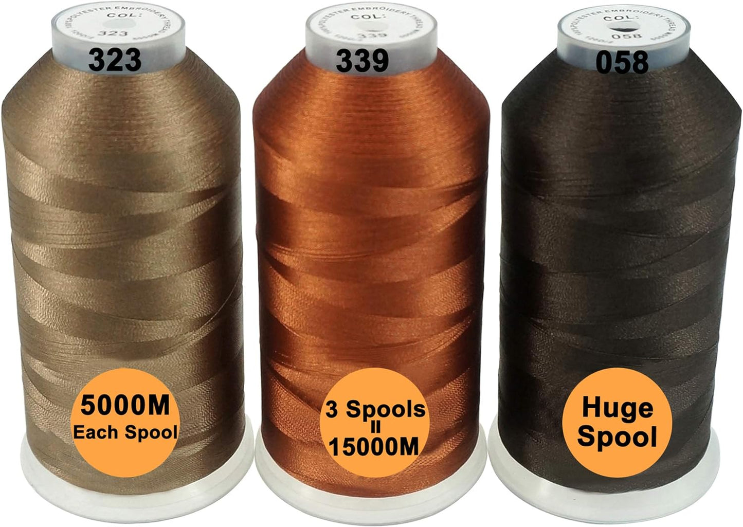 Polyester Embroidery Machine Thread Assorted Color Packs - 40 Options - 5000M Spool - for All Embroidery Machines