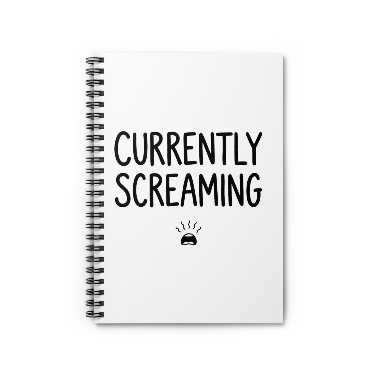 Spiral Journal Notebook, Currently Screaming, School Gift, Book Collector