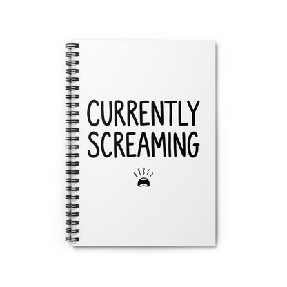 Spiral Journal Notebook, Currently Screaming, School Gift, Book Collector
