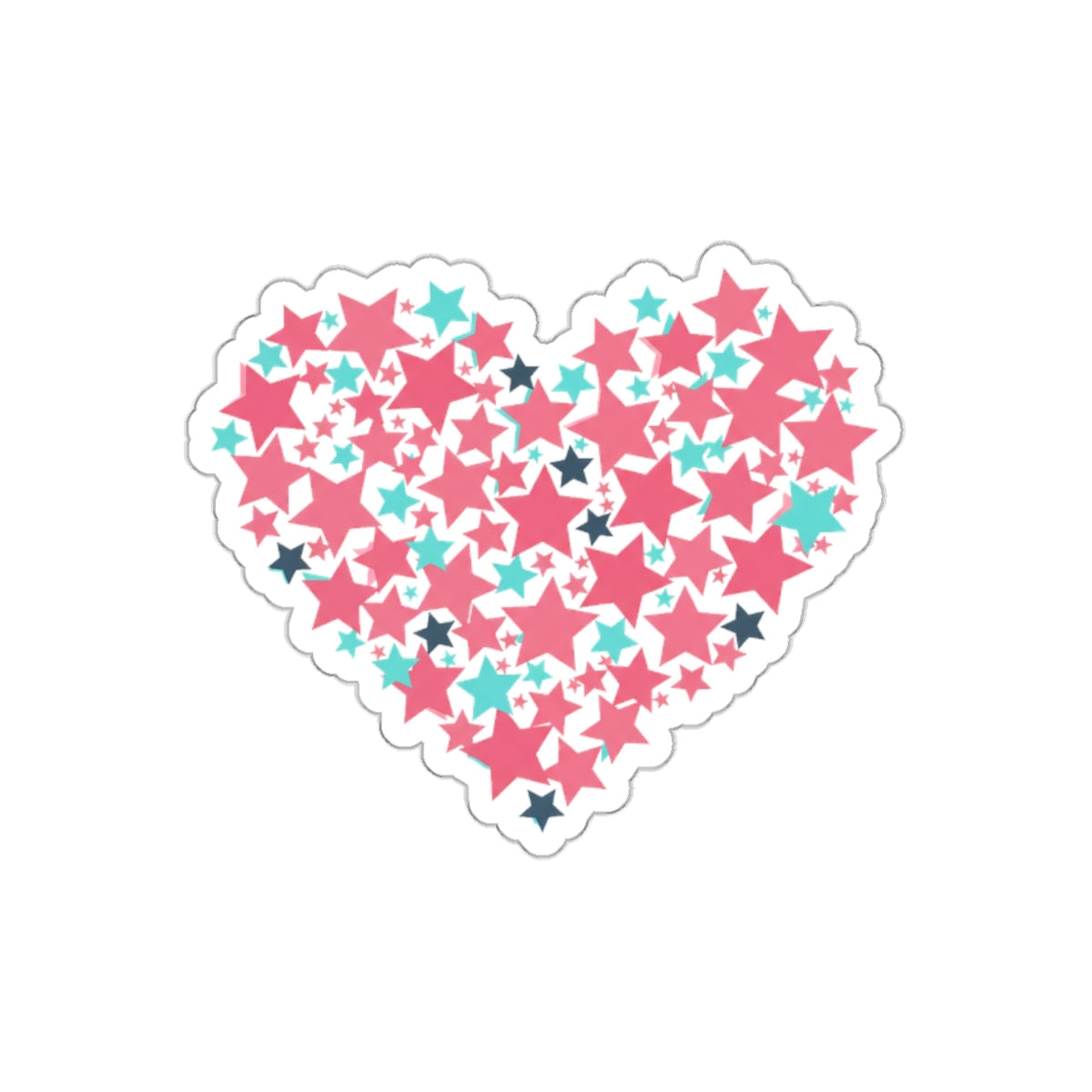 Star Cluster Heart | Die-Cut Vinyl Sticker for Laptops & Water Bottles | Valentine & Galentine Gift | Y2K Aesthetic Pink Gold