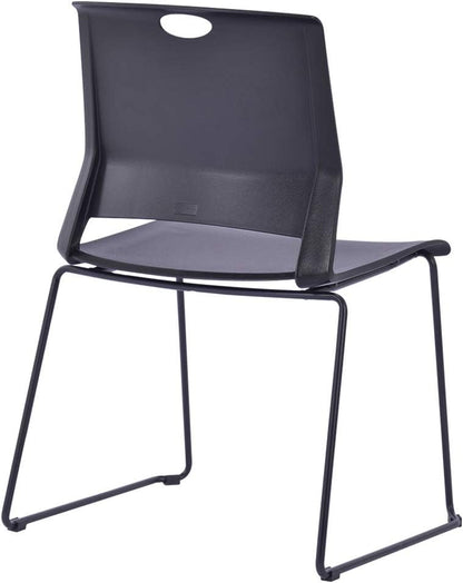 Stacking Chairs Stackable Waiting Room Chairs Conference Room Chairs-Black (Set of 4)