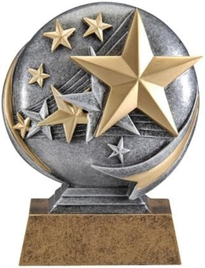 Stars Motion Extreme 3D Resin Trophy - 5 Inch Tall | Star Student Award - Engraved Plate on Request