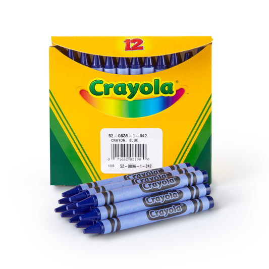 Bulk Crayons, Blue, Regular Size, 12 Count