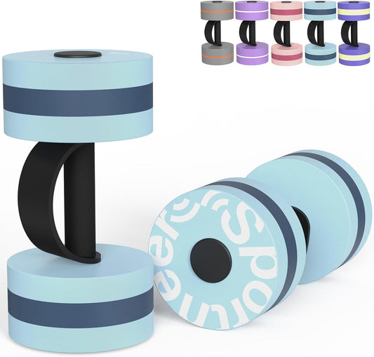 Water Weights Aquatic Exercise Dumbbells:  Water Dumbbell Aerobics Workouts 1 Pair EVA Foam Pool Weights Dumbbells Set Aqua Fitness Barbells Equipment for Water Aerobics Weight Loss