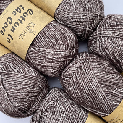 Cotton to the Core Soft Cotton Yarn for Crocheting, 78% Cotton and 22% Acrylic - Soft Baby Yarn for Crocheting - 3 DK Weight Cotton Yarn for Knitting - 6 Skeins, 852Yds/300G (Almond Tan)