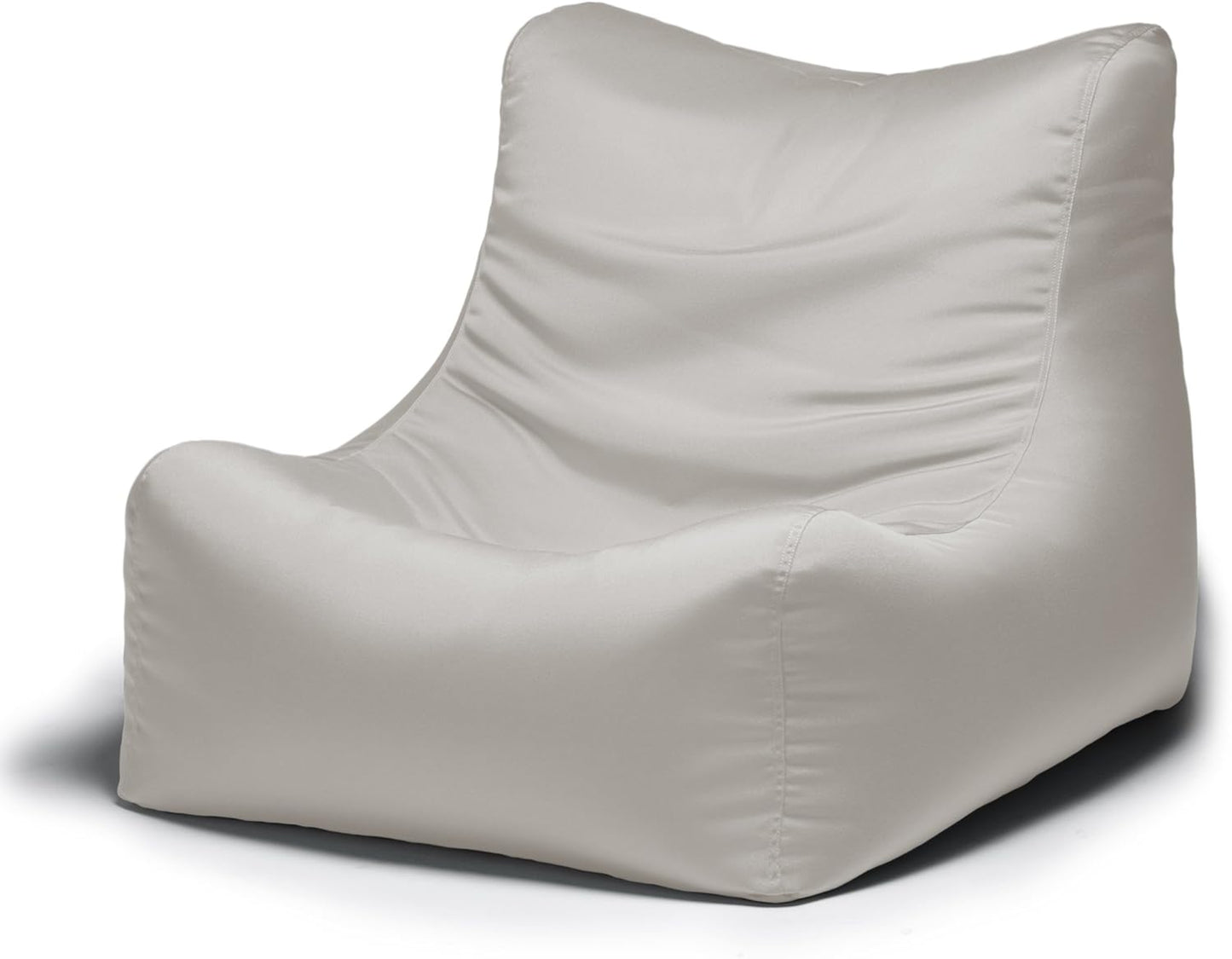 Ponce Outdoor Bean Bag Lounge Chair & Leon Ottoman, Pearl