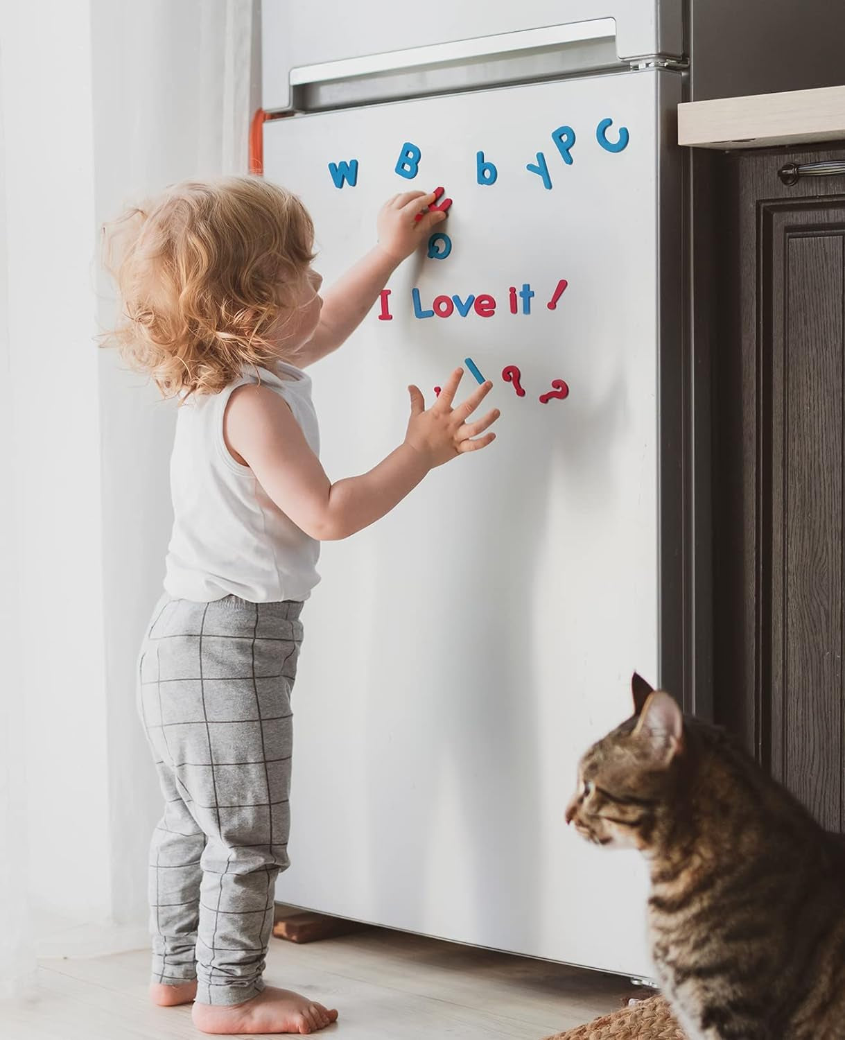 Classroom Magnetic Letters Kit 234 Pcs with Double-Side Magnet Board - Foam Alphabet Letters for Kids Spelling and Learning