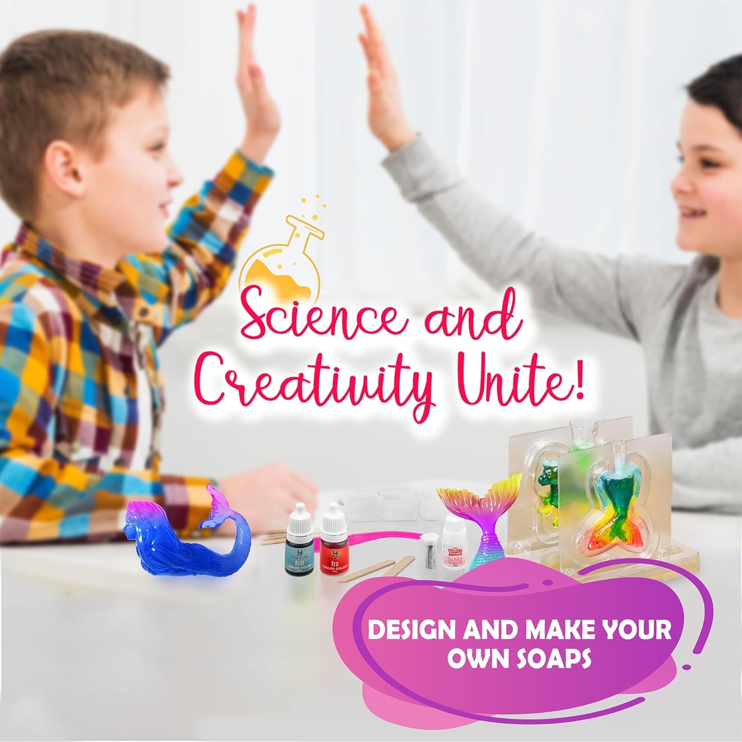 Hula Unicorn & Mermaid Soap Making Kit - DIY Crafts for Girls Age 6-12, STEM Activity Gift