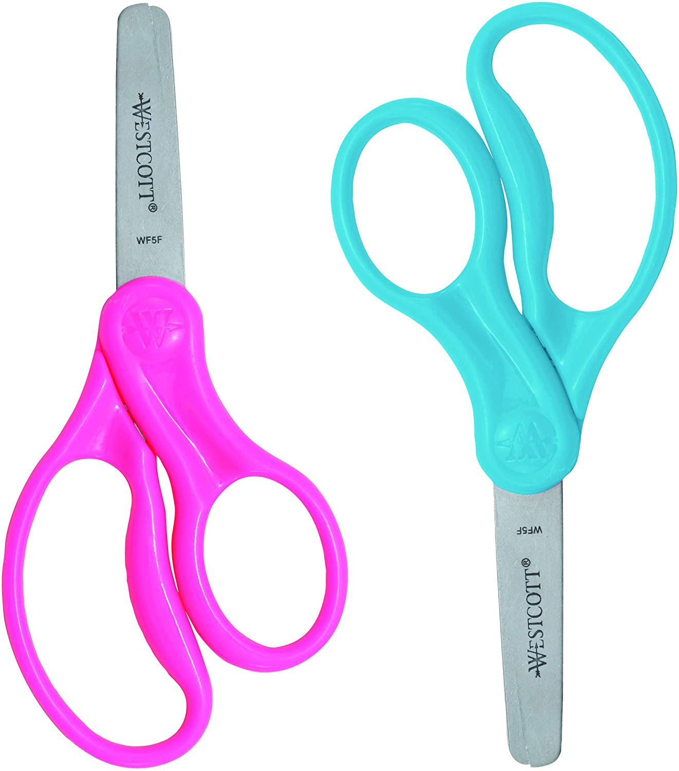 13168 Right- and Left-Handed Scissors, Kids' Scissors, Ages 4-8, 5-Inch Blunt Tip, Assorted, 2 Count (Pack of 1)