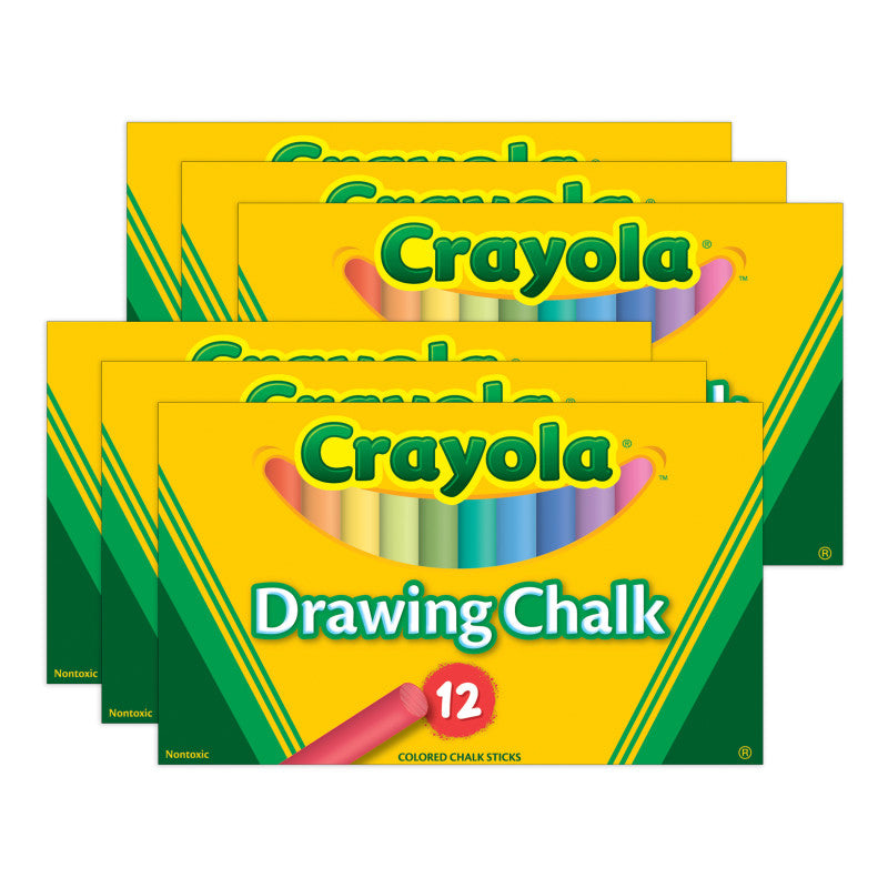 Colored Drawing Chalk, 12 Colors Per Pack, 6 Packs