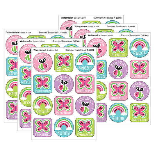 Summer Sweetness, Watermelon Scent Scratch 'n Sniff Stinky Stickers®, 48 Per Pack, 6 Packs