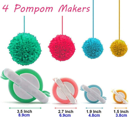 round Knitting Looms Set Craft Kit Tool with Hook Needle and Pompom Maker